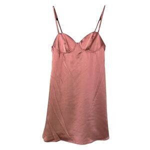Wild Fable Target Pink Silky Slip Dress Womens XS Girly Coquette Adjustable